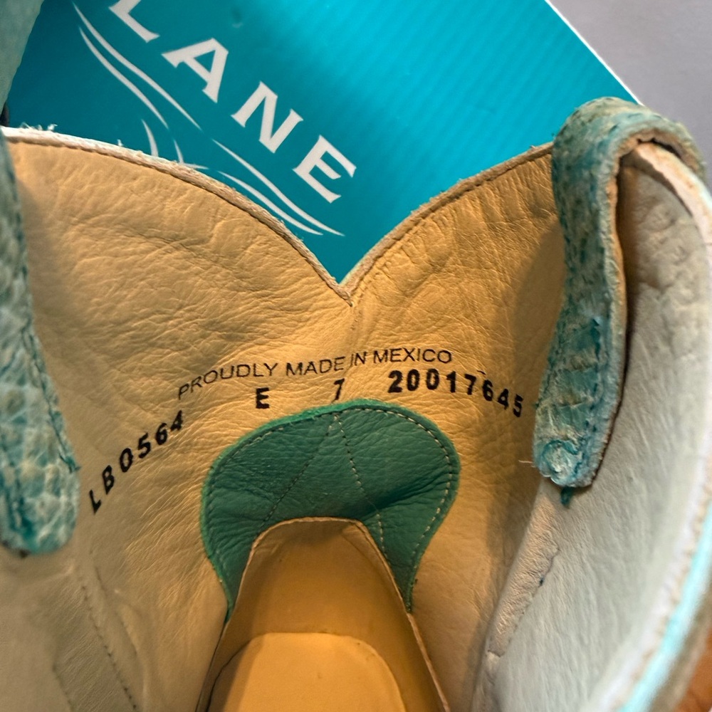 Emma Jane Tempting Turquoise Snakeskin Booties - Picture 4 of 5